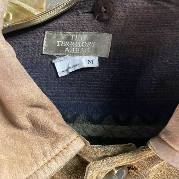 THE TERRITORY AHEAD Men’s Lined Barn Chore Jacket Coat Size Medium Brown READ - Picture 7 of 15